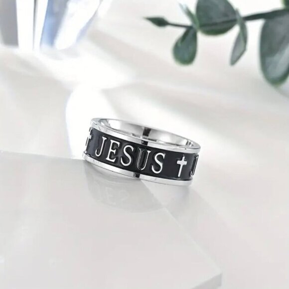 Titanium Jesus Ring Size 11 - Picture 4 of 4